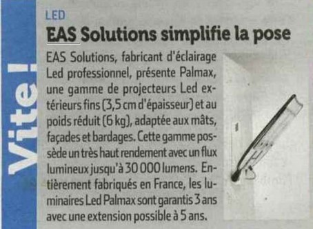 EAS Solutions Eclairage Led Professionnel Bordeaux Article15 520